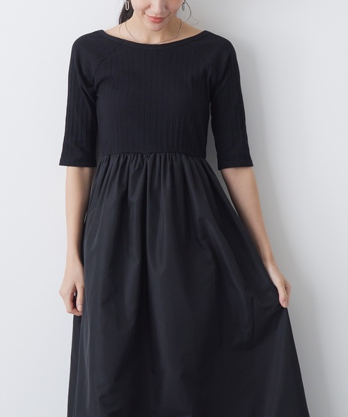 for/c（フォーシー）の「ランダムテレコドッキングワンピース【サスティナブル】（ワンピース・レディース・ブラック・M/L）」の10枚目の写真