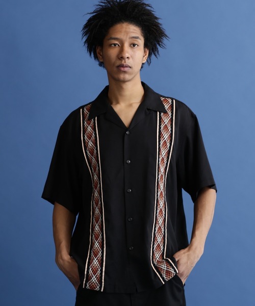 Schott 半袖シャツ ブラック Schott N.Y.C 「schott」 半袖シャツ M ブラック メンズ