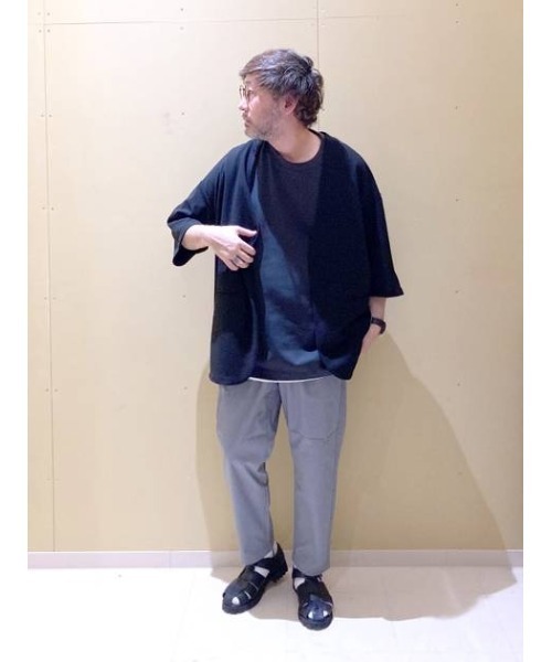 GLOBAL WORK（グローバルワーク）の「ジョーゼット半袖カーデジャケット/173631（ノーカラージャケット・メンズ・ネイビー/ダークグレー/ブラウン系その他/ブラック・MEDIUM/SMALL/LARGE）」の10枚目の写真