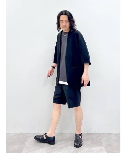 GLOBAL WORK（グローバルワーク）の「ジョーゼット半袖カーデジャケット/173631（ノーカラージャケット・メンズ・ネイビー/ダークグレー/ブラウン系その他/ブラック・MEDIUM/SMALL/LARGE）」の11枚目の写真