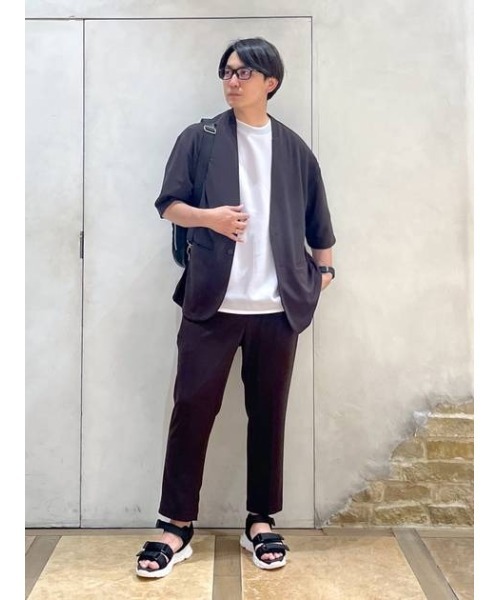 GLOBAL WORK（グローバルワーク）の「ジョーゼット半袖カーデジャケット/173631（ノーカラージャケット・メンズ・ネイビー/ダークグレー/ブラウン系その他/ブラック・MEDIUM/SMALL/LARGE）」の15枚目の写真