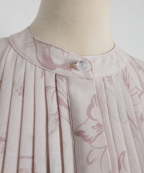 tocco closet（トッコ　クローゼット）の「２ＷＡＹボウタイリボン付きウエストりぼんフラワープリントシアーワンピース（ワンピース・レディース・ホワイト/サックスブルー/ピンク・M）」の9枚目の写真