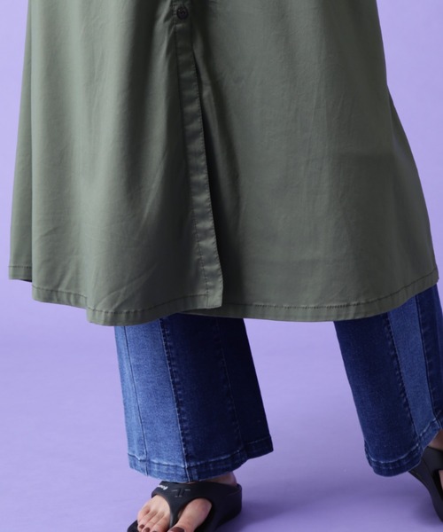 AVIREX（アヴィレックス）の「VOLUME SLEEVE SHIRT ONEPIECE/ ボリュームスリーブ シャツワンピース（ワンピース・レディース・オリーブ/ブラック・FREE）」の17枚目の写真