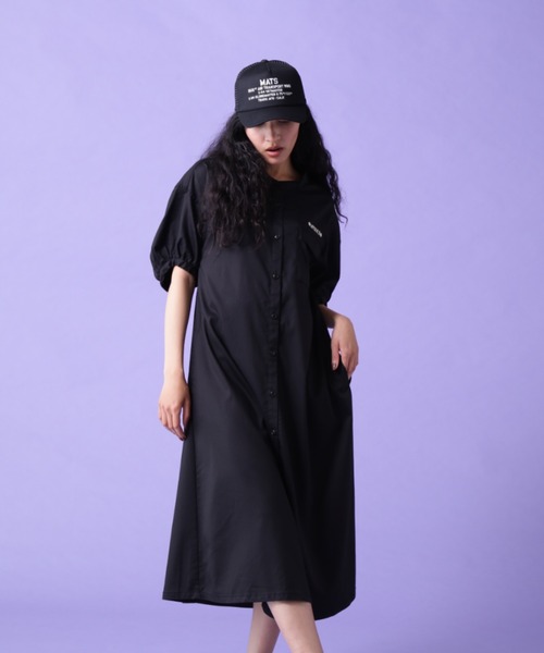 AVIREX（アヴィレックス）の「VOLUME SLEEVE SHIRT ONEPIECE/ ボリュームスリーブ シャツワンピース（ワンピース・レディース・オリーブ/ブラック・FREE）」の13枚目の写真