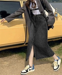 フロントスリットデニムスカート