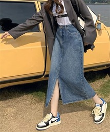 フロントスリットデニムスカート