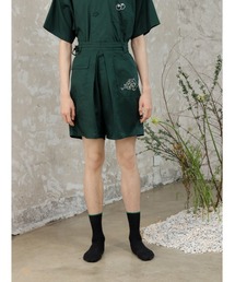 JNBY（ジェーエヌビーワイ）の「HOME Vegetable-embroidered Cotton-satin Pajama Shorts（ルームウェア/パジャマ・メンズ）」