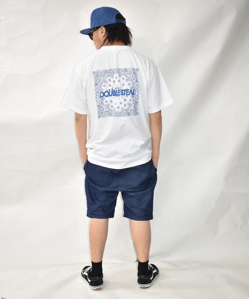 DOUBLE STEAL(ダブルスティール)の「ビッグペイズリー Tシャツ(Tシャツ/カットソー・メンズ・ブラック系その他/ブラック/ホワイト/ホワイト系その他・LARGE/X-LARGE/MEDIUM)」の7枚目の写真
