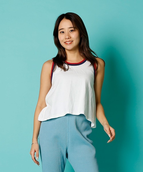 WALLA WALLA SPORT(ワラワラスポーツ)の「DOUBLE RINGER TANK TOP(タンクトップ・レディース・ブラック/レッド/ネイビー/イエロー・MEDIUM)」の2枚目の写真