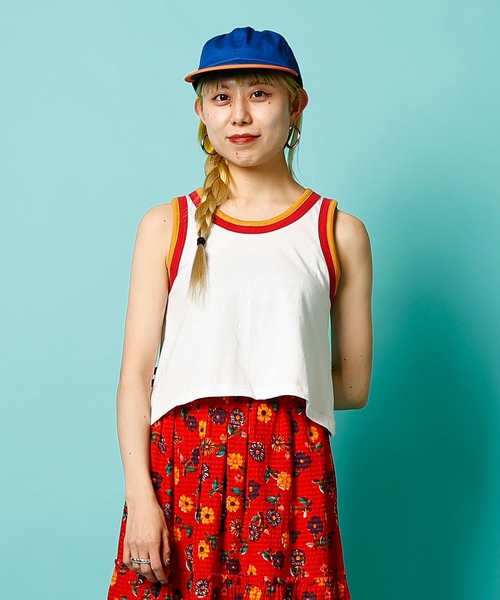 WALLA WALLA SPORT(ワラワラスポーツ)の「DOUBLE RINGER TANK TOP(タンクトップ・レディース・ブラック/レッド/ネイビー/イエロー・MEDIUM)」の4枚目の写真
