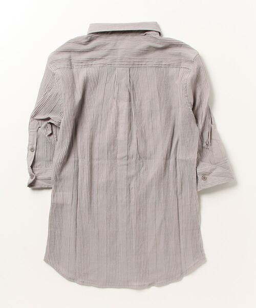 EVOLUTION（エボリューション）の「EVOLUTION 楊柳7分シャツ（シャツ/ブラウス・メンズ・オフホワイト/ブラック/グレー・L/M）」の4枚目の写真