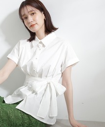 N.（N. Natural Beauty Basic） | ◆ウエストリボンペプラムシャツブラウス(シャツ/ブラウス)