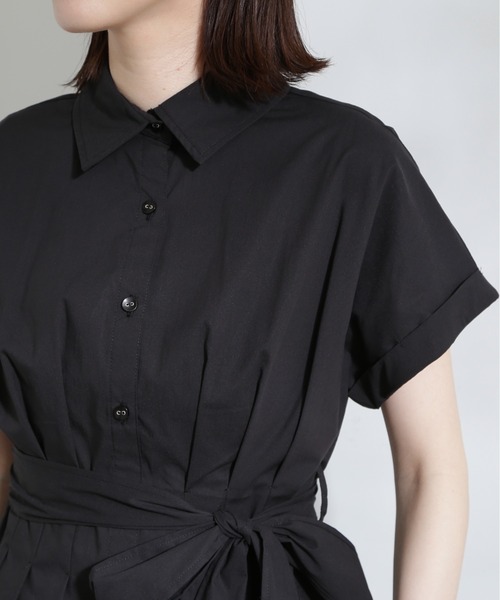 N.（N. Natural Beauty Basic）（エヌエヌナチュラルビューティーベーシック）の「◆ウエストリボンペプラムシャツブラウス（シャツ/ブラウス・レディース・ブラック/カーキ/オフホワイト・MEDIUM）」の21枚目の写真