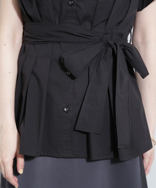 N.（N. Natural Beauty Basic）（エヌエヌナチュラルビューティーベーシック）の「◆ウエストリボンペプラムシャツブラウス（シャツ/ブラウス・レディース・ブラック/カーキ/オフホワイト・MEDIUM）」の22枚目の写真