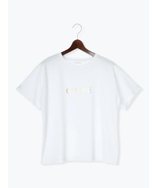Te chichi(テチチ)の「箔プリントTシャツ(Tシャツ/カットソー・レディース・ゴールド/シルバー/ブラック・F)」の5枚目の写真