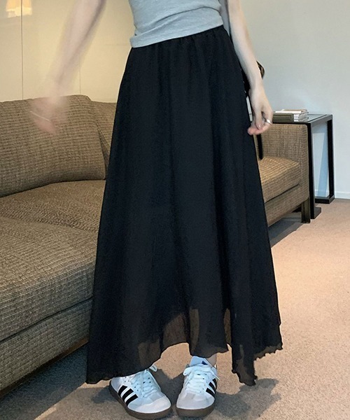 gossip!ロサンゼルス(ゴシップロサンゼルス)の「YUGA ハイウエストAラインスカート(スカート・レディース・ブラック/カーキ/ピンク/オフホワイト・FREE)」の8枚目の写真