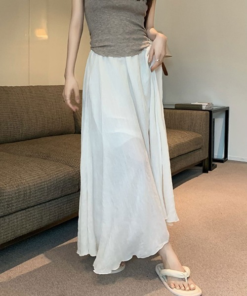 gossip!ロサンゼルス(ゴシップロサンゼルス)の「YUGA ハイウエストAラインスカート(スカート・レディース・ブラック/カーキ/ピンク/オフホワイト・FREE)」の14枚目の写真