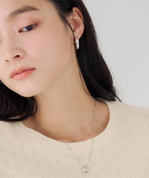 titivate（ティティベイト）の「ハートフープピアス（ピアス（両耳用）・レディース・ゴールド/シルバー・FREE）」の5枚目の写真