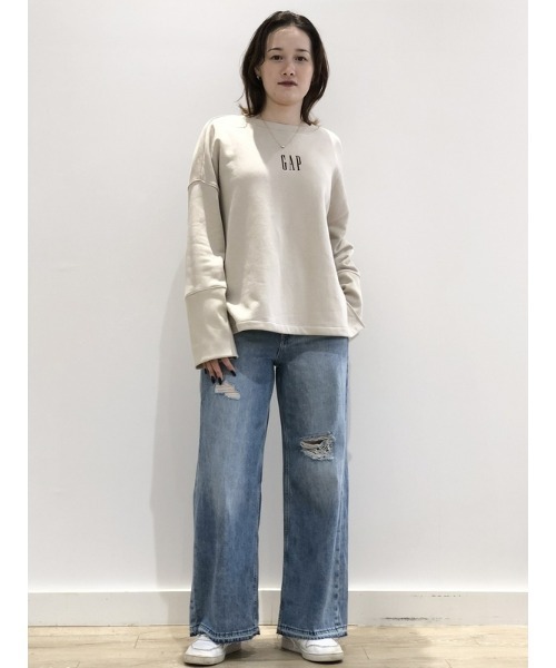 GAP♡ヴィンテージソフト♡ミニGAPロゴ♡スウェット♡トレーナー♡ベージュ♡L セール】ヴィンテージソフト GAPロゴ スウェット・トレーナー
