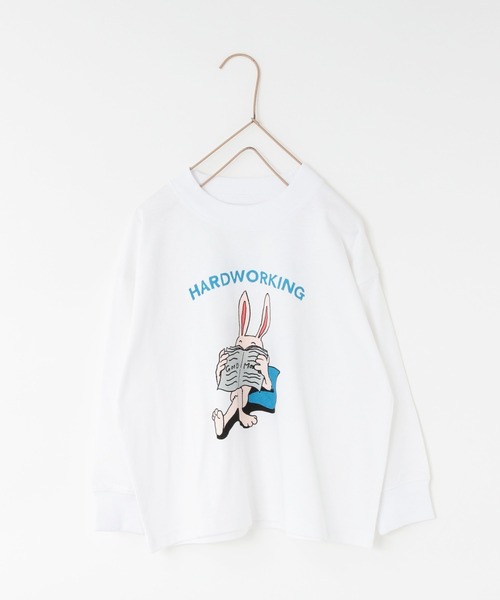 LOWRYS FARM（ローリーズファーム）の「オリジナルアートプリントＴシャツロングスリーブ　972444（Tシャツ/カットソー・キッズ・チャコールグレー/アイボリー/ホワイト・110cm/120cm/130cm/140cm/150cm）」の2枚目の写真