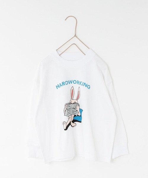 LOWRYS FARM（ローリーズファーム）の「オリジナルアートプリントＴシャツロングスリーブ　972444（Tシャツ/カットソー・キッズ・チャコールグレー/アイボリー/ホワイト・110cm/120cm/130cm/140cm/150cm）」の9枚目の写真