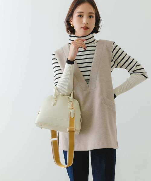 RODE SKO（ロデスコ）の「テープショルダー2WAYバッグ（ショルダーバッグ・レディース・ブラック/グレー/オフホワイト・ONE）」の15枚目の写真