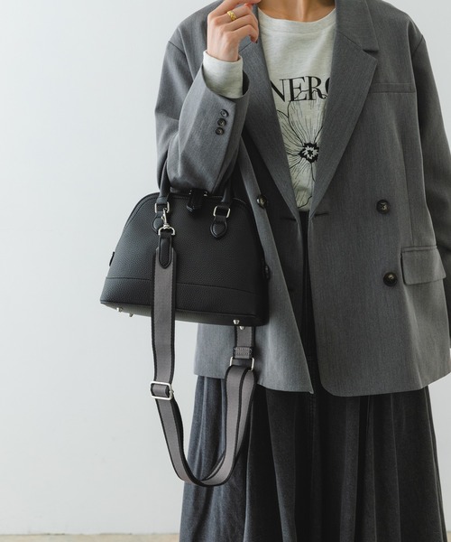 RODE SKO（ロデスコ）の「テープショルダー2WAYバッグ（ショルダーバッグ・レディース・ブラック/グレー/オフホワイト・ONE）」の2枚目の写真