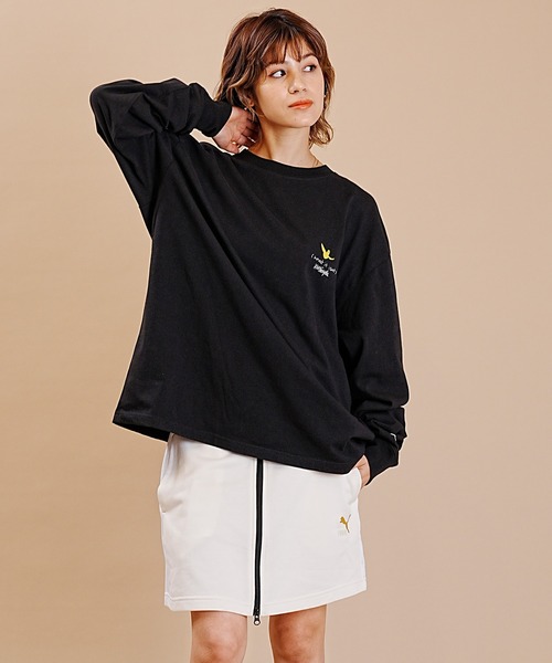 （What it isNt）ART BY MARKGONZALES（ワットイットイズント）の「(What it isNt)ART BY MARKGONZALES/ワット イット イズント マークゴンザレス オーバーサイズロンT ロゴロンT バックロゴ ピグメントT DESI 2H7-63394（Tシャツ/カットソー・レディース・ブラック/チャコールグレー/ライトグレー・L/M）」の12枚目の写真