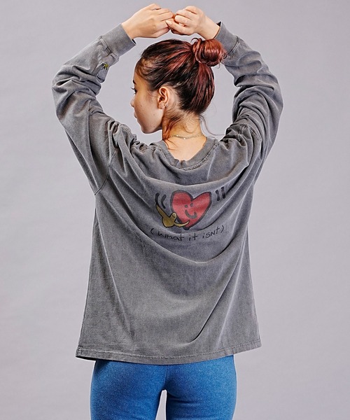 （What it isNt）ART BY MARKGONZALES（ワットイットイズント）の「(What it isNt)ART BY MARKGONZALES/ワット イット イズント マークゴンザレス オーバーサイズロンT ロゴロンT バックロゴ ピグメントT DESI 2H7-63394（Tシャツ/カットソー・レディース・ブラック/チャコールグレー/ライトグレー・L/M）」の22枚目の写真