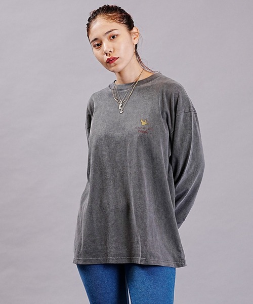 （What it isNt）ART BY MARKGONZALES（ワットイットイズント）の「(What it isNt)ART BY MARKGONZALES/ワット イット イズント マークゴンザレス オーバーサイズロンT ロゴロンT バックロゴ ピグメントT DESI 2H7-63394（Tシャツ/カットソー・レディース・ブラック/チャコールグレー/ライトグレー・L/M）」の21枚目の写真