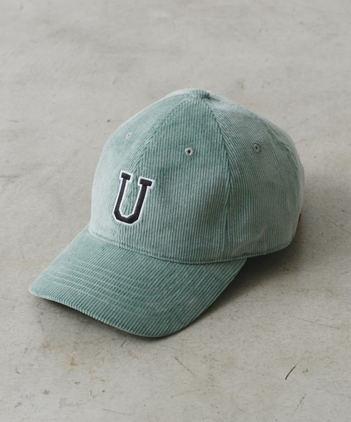 UNIVERSAL OVERALL（ユニバーサルオーバーオール）の「【UNIVERSAL OVERALL】別注コーデュロイロゴキャップ（キャップ・メンズ・アイボリー/サックスブルー/ピンク/ブラック・ONE SIZE）」の3枚目の写真