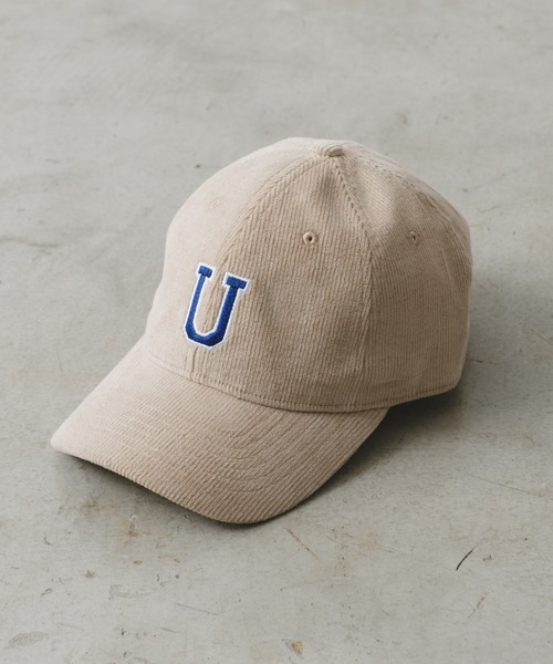 UNIVERSAL OVERALL（ユニバーサルオーバーオール）の「【UNIVERSAL OVERALL】別注コーデュロイロゴキャップ（キャップ・メンズ・アイボリー/サックスブルー/ピンク/ブラック・ONE SIZE）」の2枚目の写真