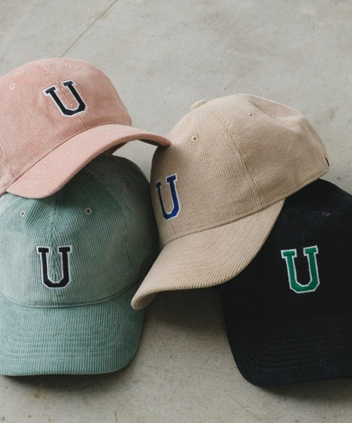 UNIVERSAL OVERALL（ユニバーサルオーバーオール）の「【UNIVERSAL OVERALL】別注コーデュロイロゴキャップ（キャップ・メンズ・アイボリー/サックスブルー/ピンク/ブラック・ONE SIZE）」の13枚目の写真