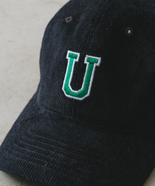 UNIVERSAL OVERALL（ユニバーサルオーバーオール）の「【UNIVERSAL OVERALL】別注コーデュロイロゴキャップ（キャップ・メンズ・アイボリー/サックスブルー/ピンク/ブラック・ONE SIZE）」の6枚目の写真