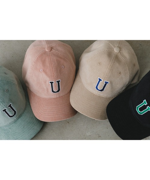 UNIVERSAL OVERALL（ユニバーサルオーバーオール）の「【UNIVERSAL OVERALL】別注コーデュロイロゴキャップ（キャップ・メンズ・アイボリー/サックスブルー/ピンク/ブラック・ONE SIZE）」の14枚目の写真