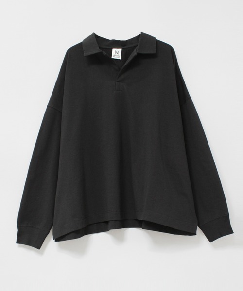 RNA-N(アールエヌエーエヌ)の「M2095 21/-OE天竺スキッパープルオーバー(Tシャツ/カットソー・レディース・ブラック/キナリ/オレンジ・MEDIUM)」の6枚目の写真