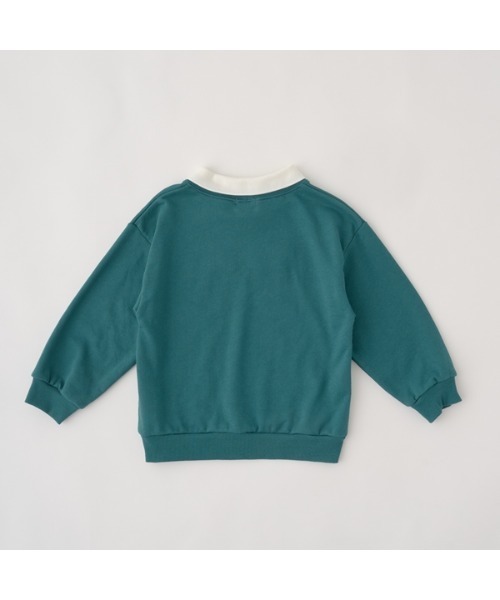 Lycee mine（リセマイン）の「【表コットン毛玉バイバイ】衿付きロゴ刺しゅうスウェット（スウェット・キッズ・ネイビー/ピンク/オートミール/ダークグリーン・150cm/130cm/110cm/100cm/140cm/120cm）」の7枚目の写真