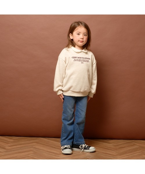 Lycee mine（リセマイン）の「【表コットン毛玉バイバイ】衿付きロゴ刺しゅうスウェット（スウェット・キッズ・ネイビー/ピンク/オートミール/ダークグリーン・150cm/130cm/110cm/100cm/140cm/120cm）」の13枚目の写真