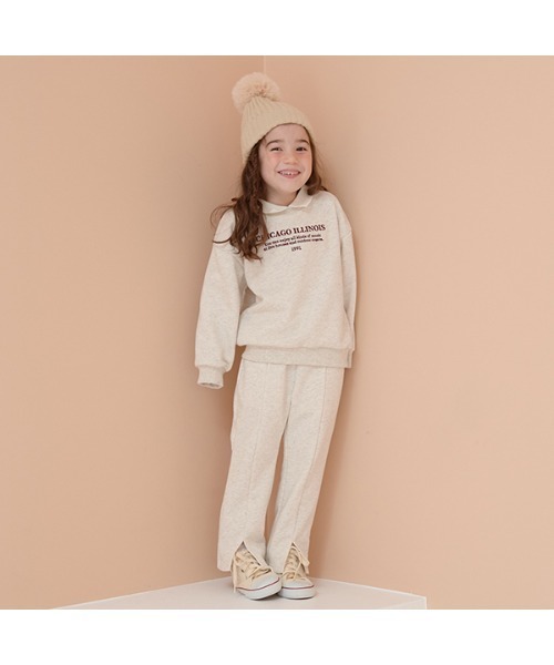 Lycee mine（リセマイン）の「【表コットン毛玉バイバイ】衿付きロゴ刺しゅうスウェット（スウェット・キッズ・ネイビー/ピンク/オートミール/ダークグリーン・150cm/130cm/110cm/100cm/140cm/120cm）」の11枚目の写真