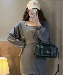 LADY LIKE（レディライク）の「カシュクールトップス付きキャミワンピース（ワンピース・レディース）」