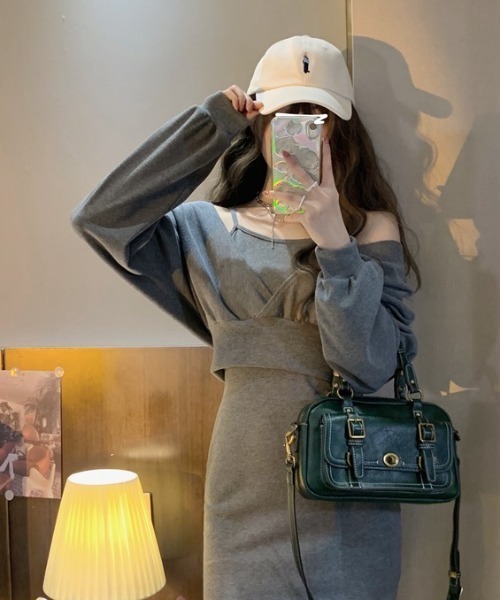 セール】カシュクールトップス付きキャミワンピース（ワンピース