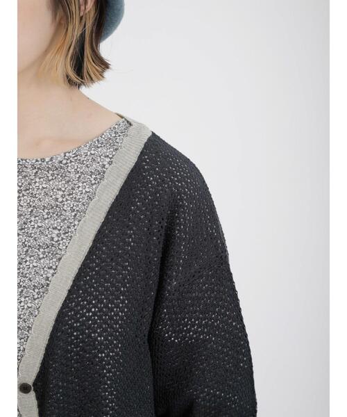 Samansa Mos2（サマンサ モスモス）の「バイカラースカラップVネックカーディガン（カーディガン/ボレロ・レディース・キナリ/モカ/チャコールグレー/ベージュ・F）」の14枚目の写真