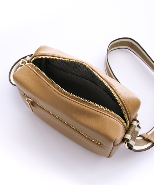 clear（クリア）の「配色ショルダーポシェット（ショルダーバッグ・レディース・アイボリー/ブラック/キャメル・F）」の12枚目の写真