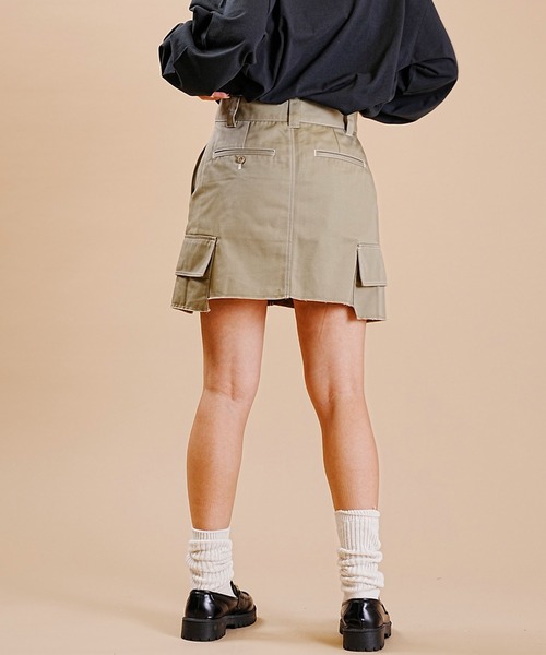 Dickies(ディッキーズ)の「【ムラサキスポーツ別注】Dickies/ディッキーズ カーゴミニスカート ステッチ ミニスカ 80232700(スカート・レディース・ベージュ/ブラック/グリーン・S/M)」の8枚目の写真