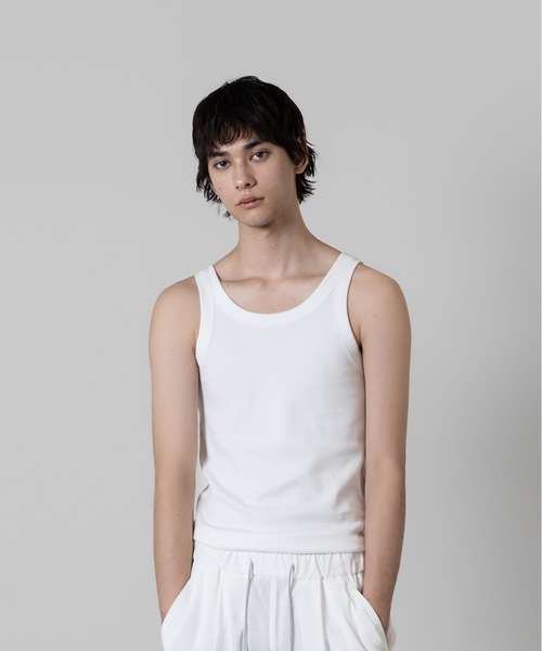 ATTACHMENT（アタッチメント）の「スビンコットン リブタンクトップ / SVIN CO RIB TANK TOP（タンクトップ・メンズ・ホワイト/ブラック/グレー・3/1/2/4）」の11枚目の写真