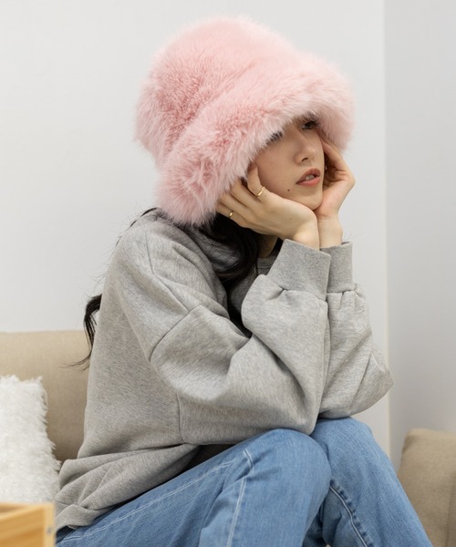 セール】フェイクファーボリューム ハット（ハット）｜pumpkin port