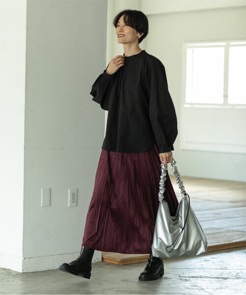 OPAQUE.CLIP（オペークドットクリップ）の「◆【2WAY／A4サイズ対応】フェイクレザードロストフリルハンドルショルダー（ショルダーバッグ・レディース・シルバー/ブラック/アイボリー・00）」の21枚目の写真