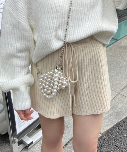 one after another NICE CLAUP(ワンアフターアナザーナイスクラップ)の「リブニットショートパンツ(その他パンツ・レディース・イエロー/オフホワイト/グレー・FREE)」の12枚目の写真