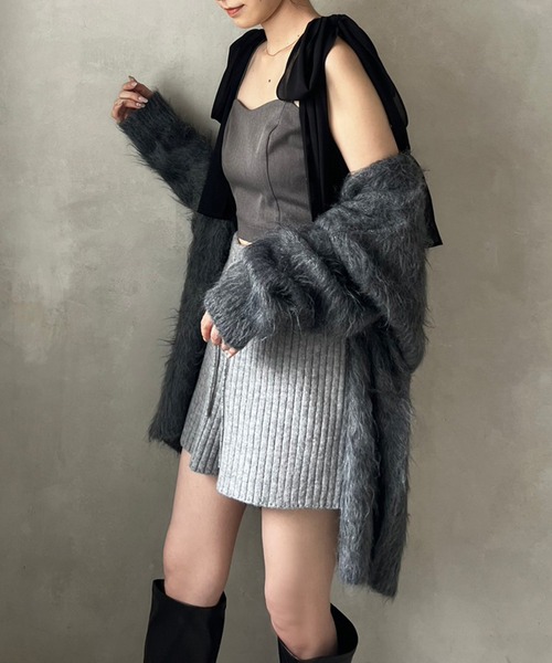 one after another NICE CLAUP(ワンアフターアナザーナイスクラップ)の「リブニットショートパンツ(その他パンツ・レディース・イエロー/オフホワイト/グレー・FREE)」の5枚目の写真