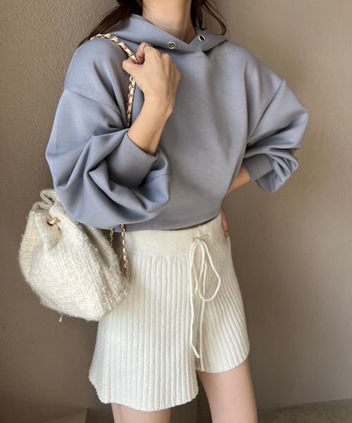 one after another NICE CLAUP(ワンアフターアナザーナイスクラップ)の「リブニットショートパンツ(その他パンツ・レディース・イエロー/オフホワイト/グレー・FREE)」の21枚目の写真